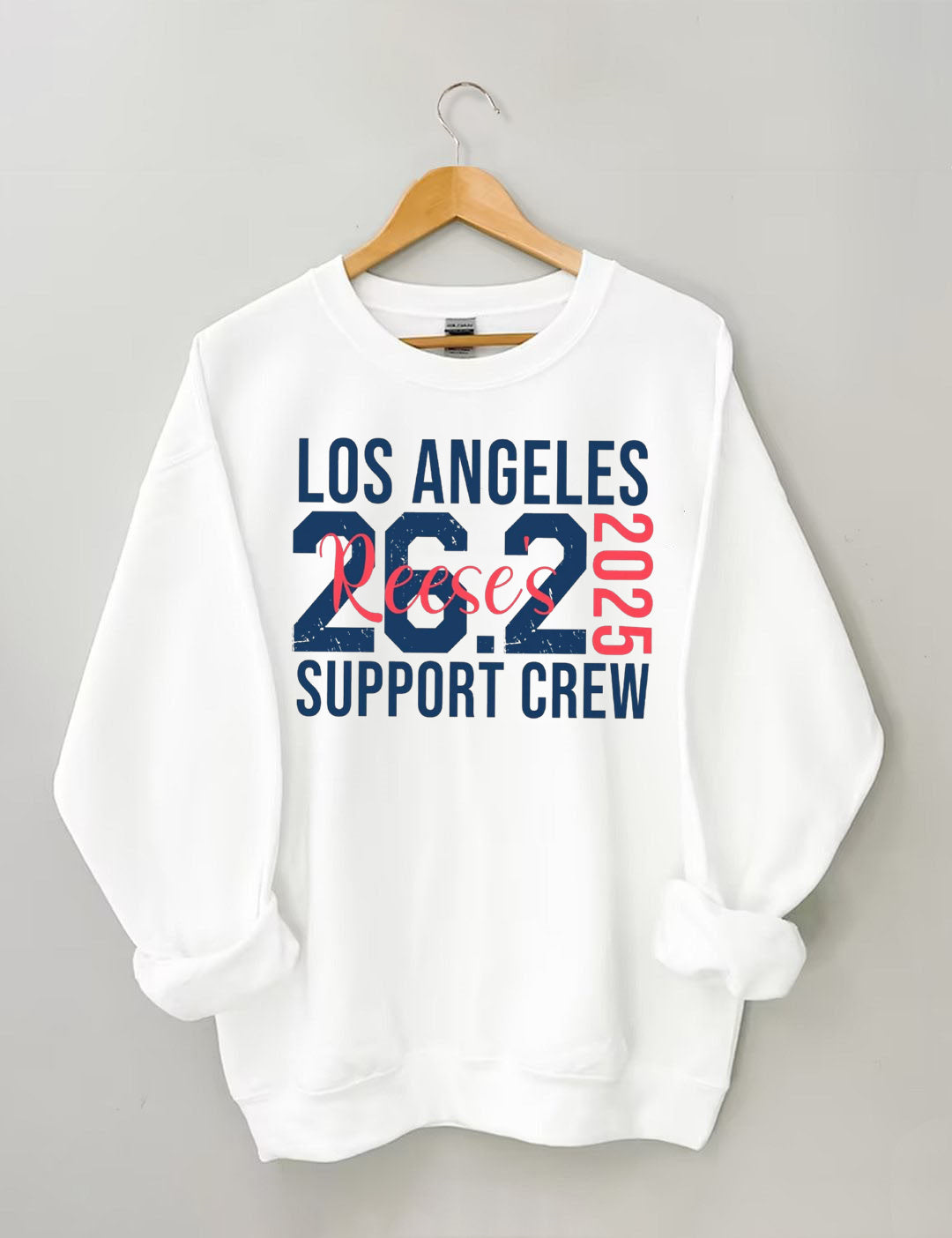Custom Name Los Angeles 26.2 Marathon Support Crew Sweatshirt