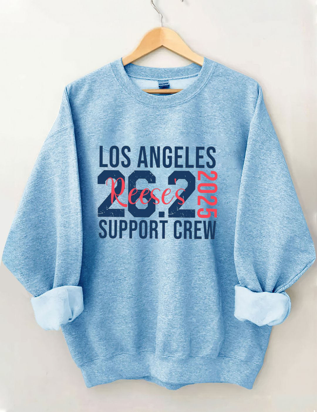 Custom Name Los Angeles 26.2 Marathon Support Crew Sweatshirt