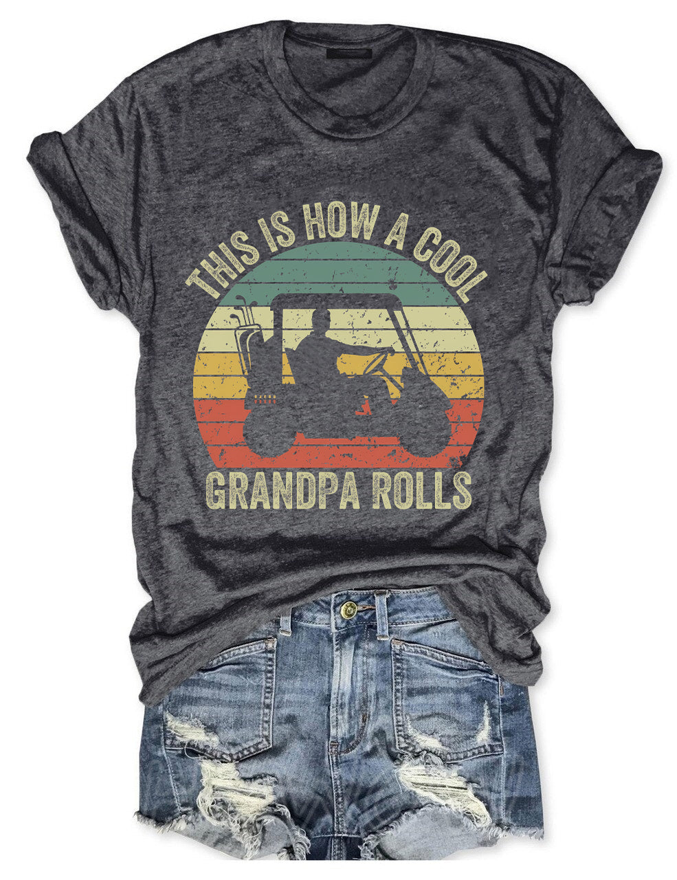 This Is How A Cool Grandpa Rolls Golf T-shirt