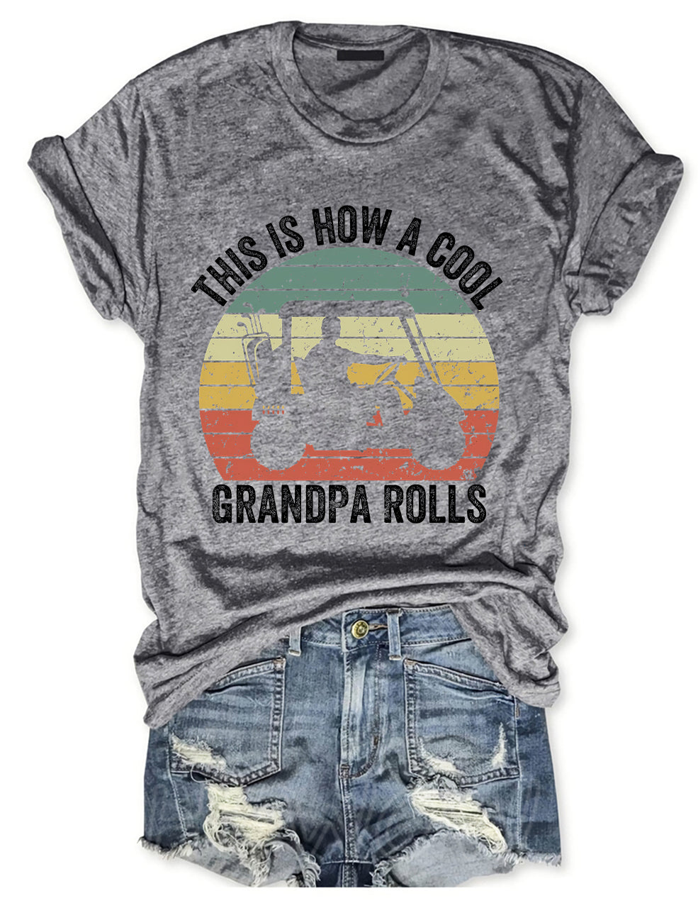 This Is How A Cool Grandpa Rolls Golf T-shirt