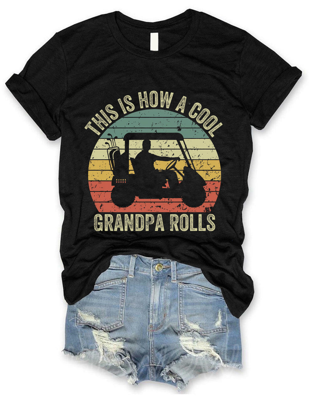 This Is How A Cool Grandpa Rolls Golf T-shirt