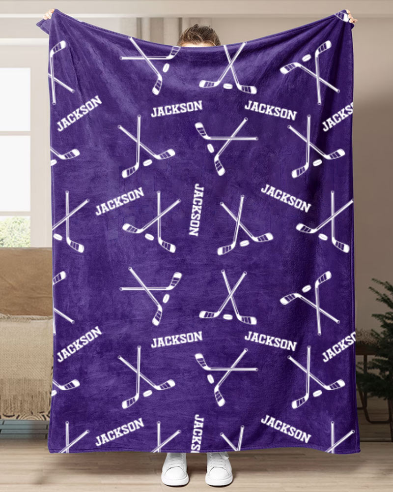 Custom Name Hockey Blanket