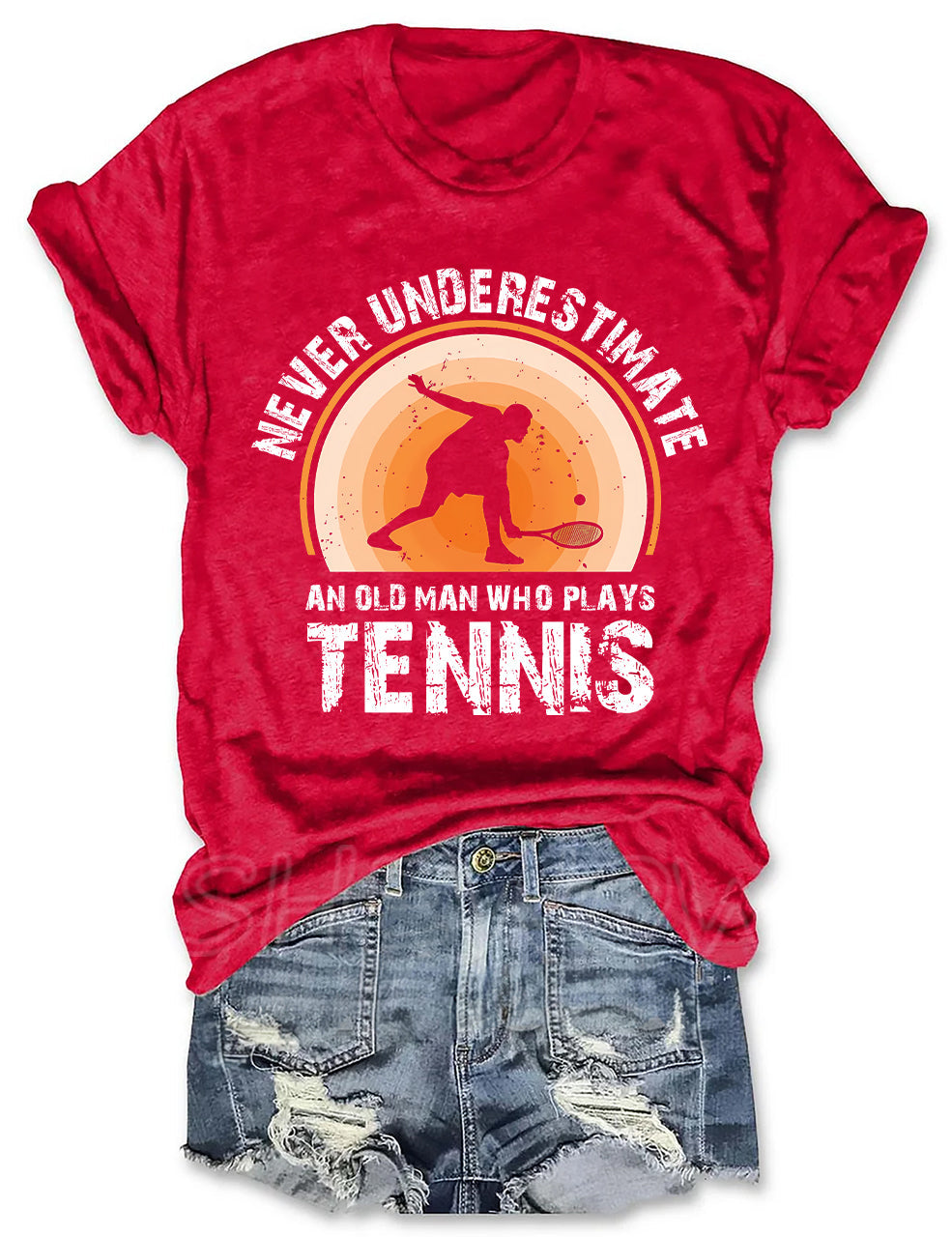 Never Underestimate An Old Man Who Plays Tennis T-shirt