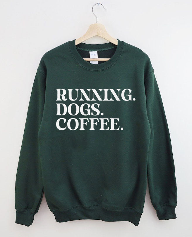 Running Dogs and Coffee Sweatshirt (You can customize this sweatshirt)
