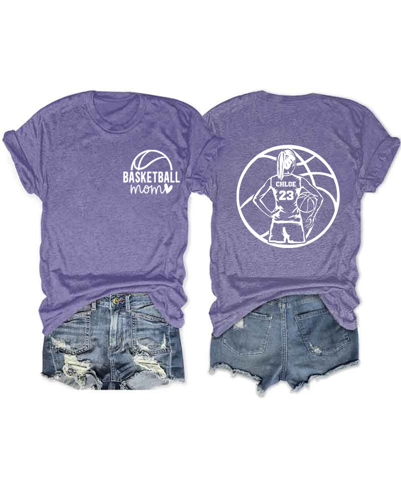 Personalized Basketball Mom T-Shirt