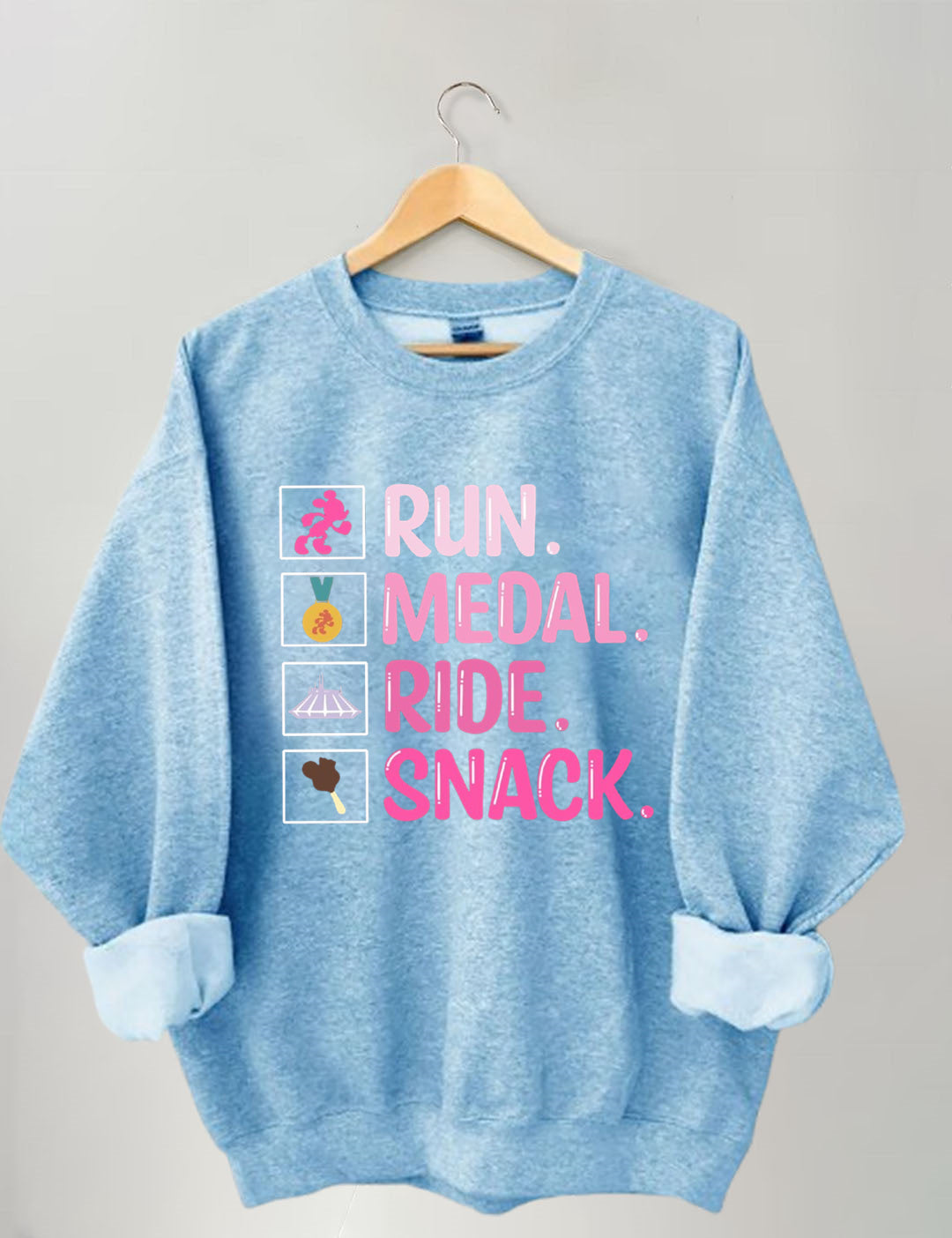Run, Medal, Ride, Snack Sweatshirt