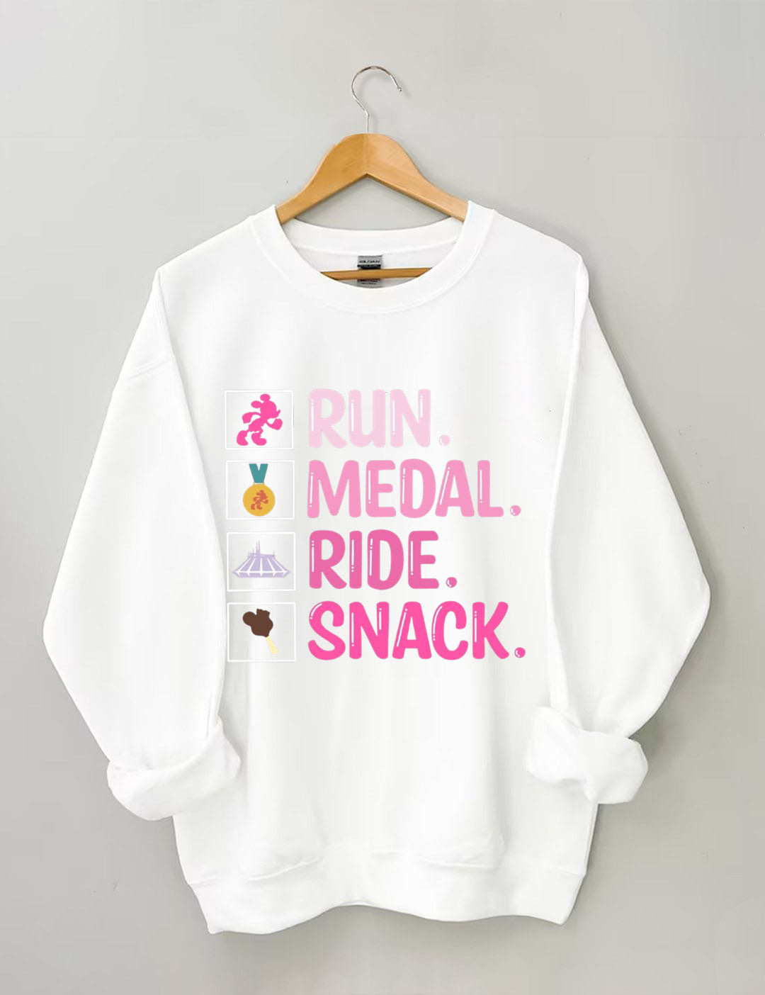 Run, Medal, Ride, Snack Sweatshirt