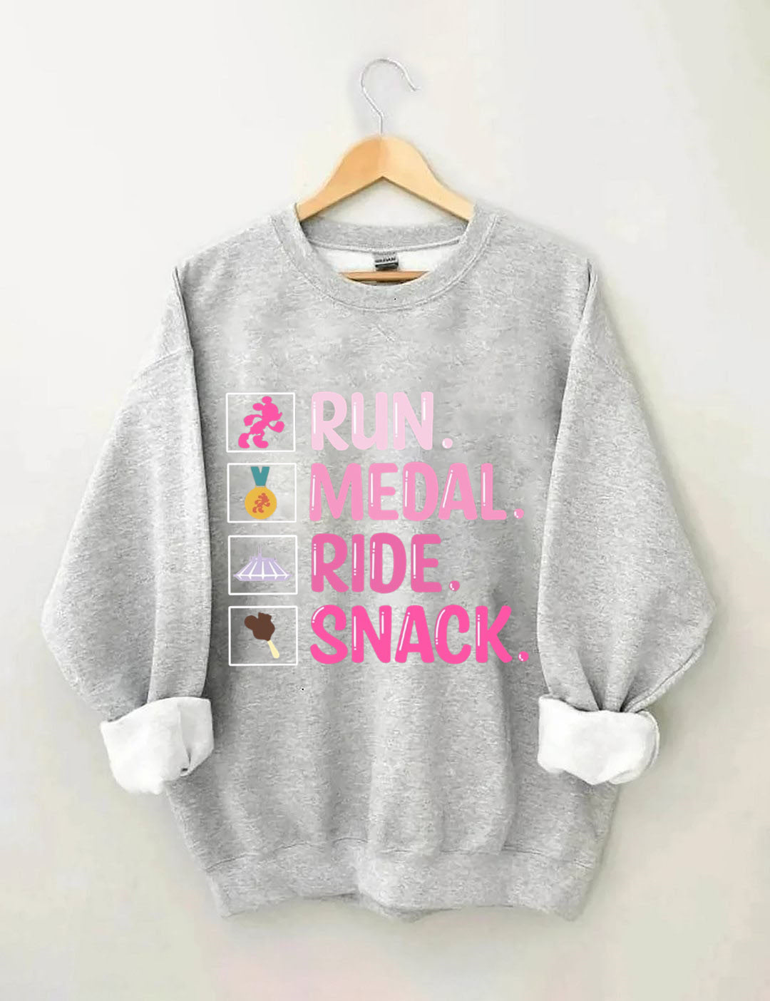 Run, Medal, Ride, Snack Sweatshirt