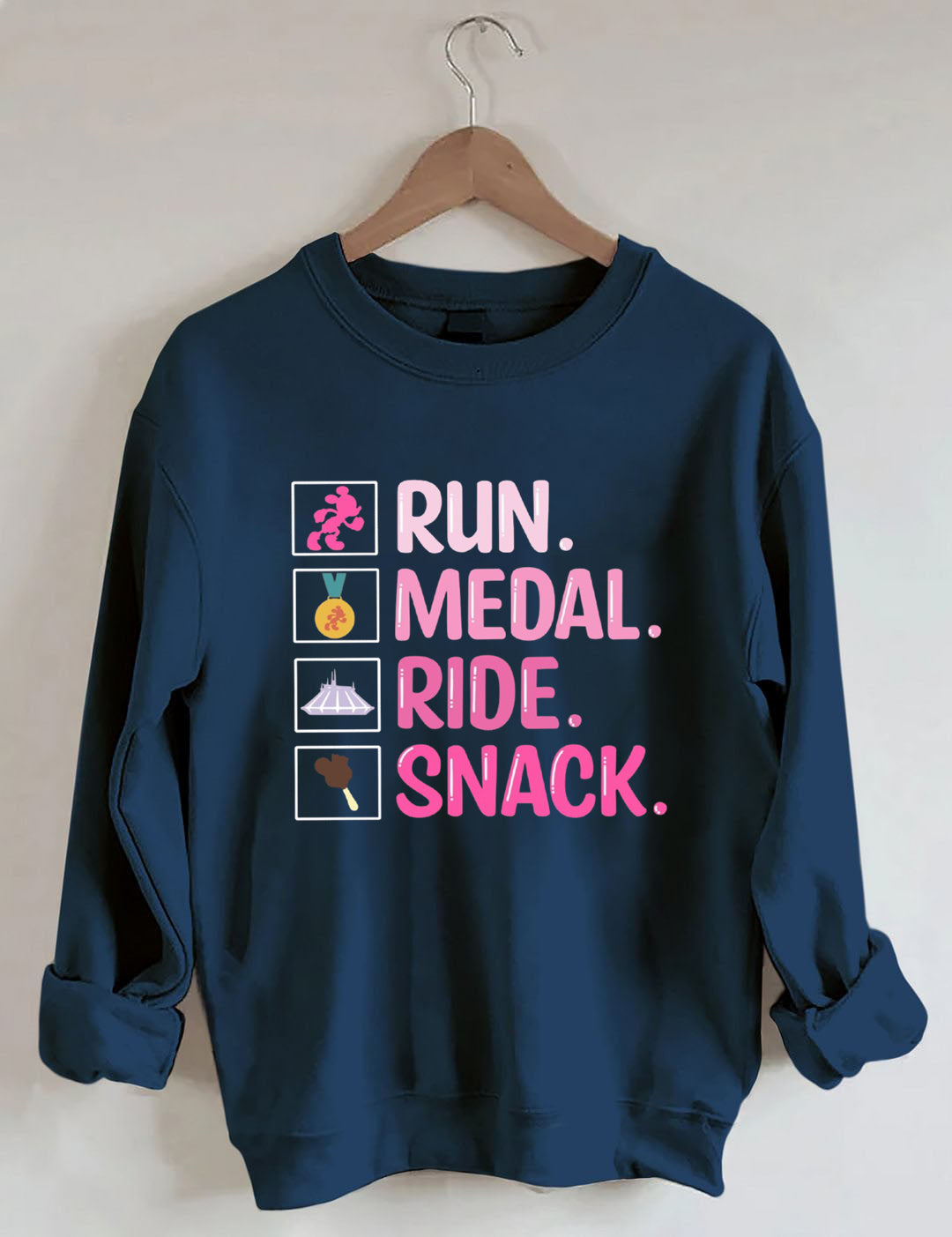 Run, Medal, Ride, Snack Sweatshirt