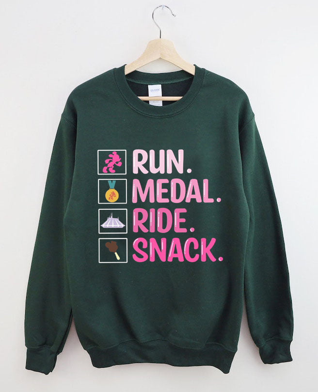 Run, Medal, Ride, Snack Sweatshirt