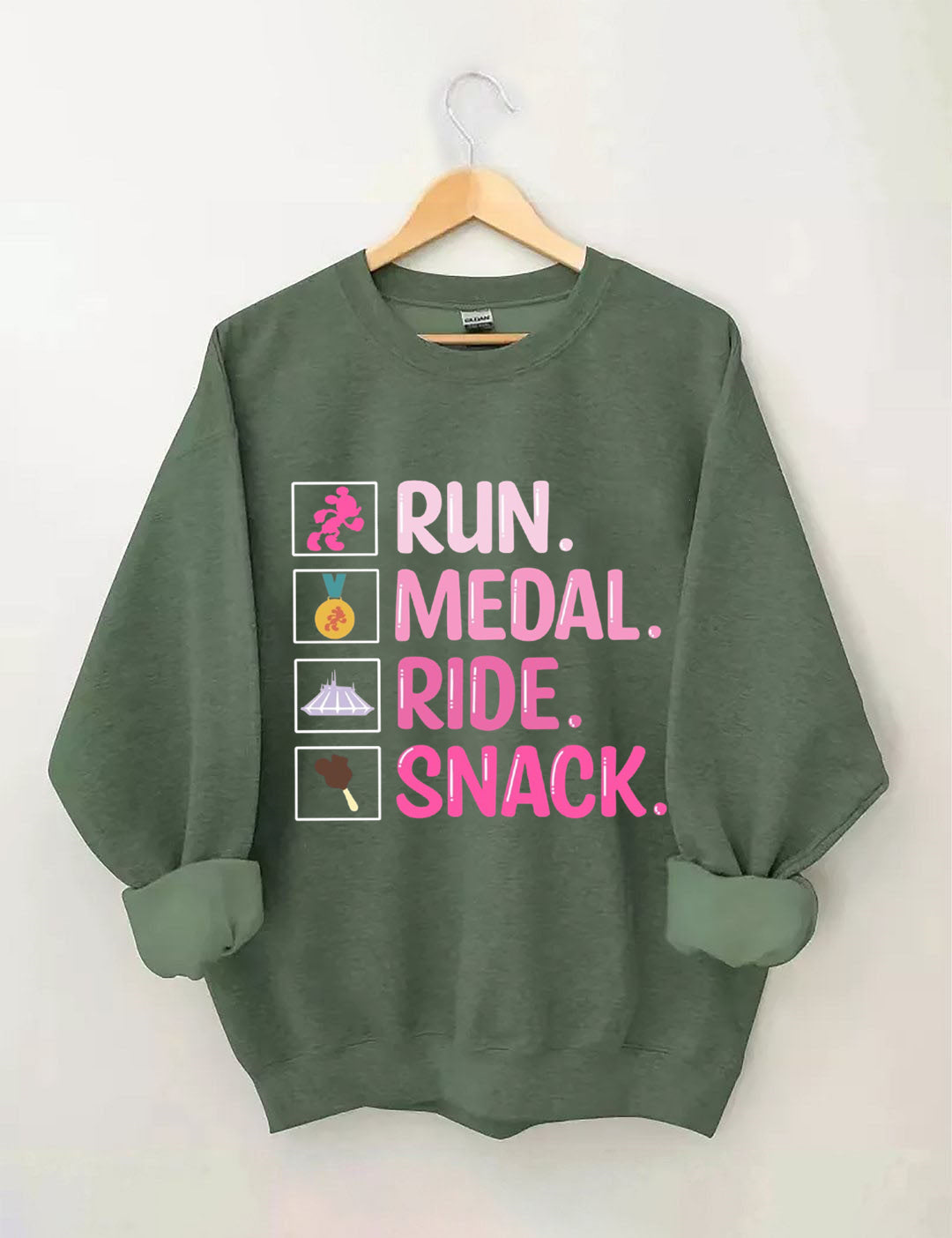 Run, Medal, Ride, Snack Sweatshirt