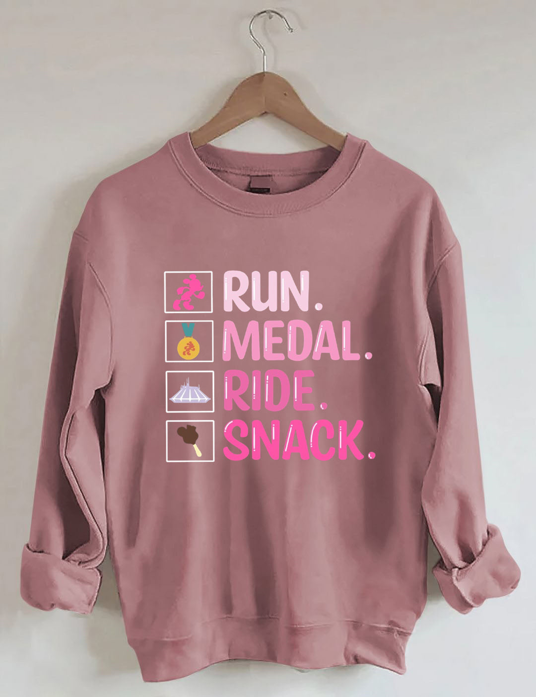 Run, Medal, Ride, Snack Sweatshirt