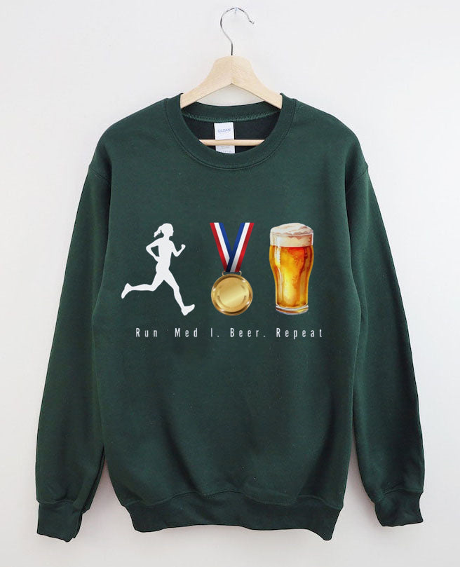 Run.Medal.Beer.Repeat.Sweatshirt