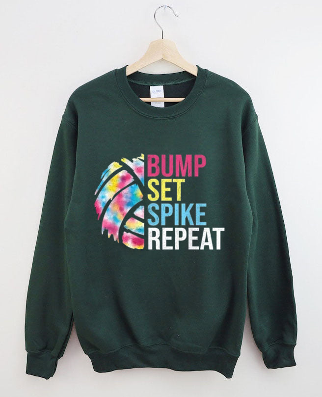 Bump Set Spike Repeat Volleyball Sweatshirt