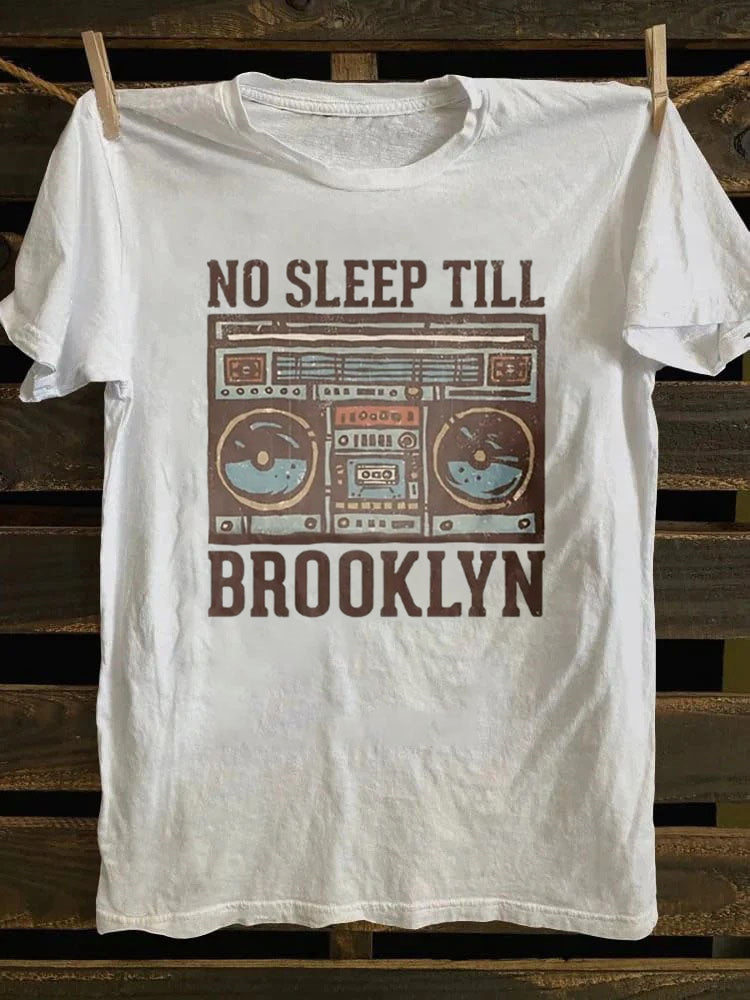 Vintage Punk Rock Graphic - "NO SLEEP TILL BROOKLYN" T-shirt