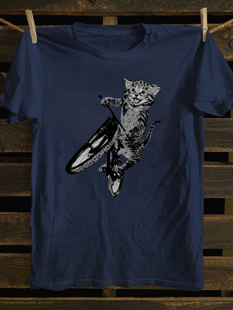 Cat Riding a Bicycle T-Shirt