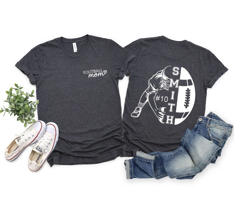 Football Mom T-Shirt,Personalise Your Name And Number