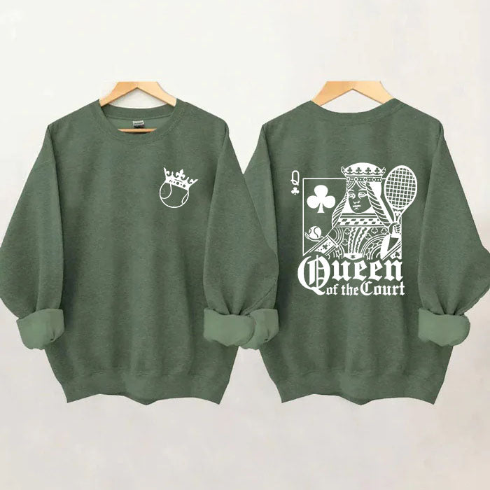Playing Cards Queen Tennis Sweatshirt