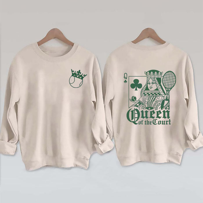 Playing Cards Queen Tennis Sweatshirt