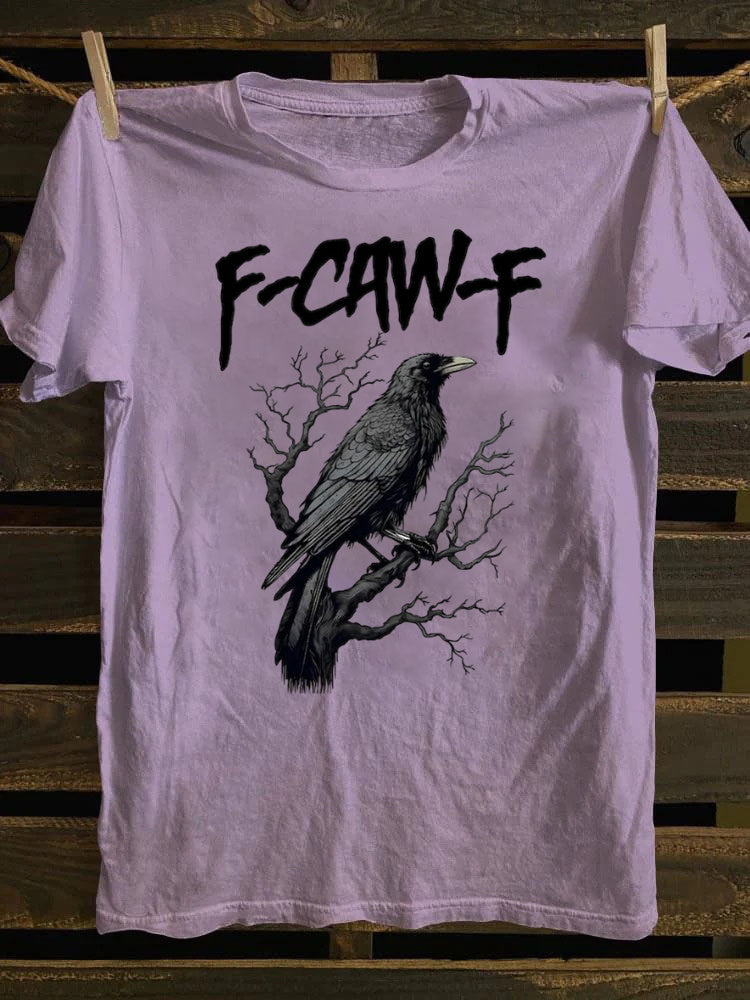 Unisex F-Caw-F Funny Crow,Black Crow Moonlit Raven T-Shirt