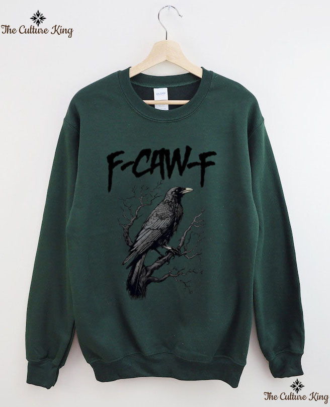 Unisex F-Caw-F Funny Crow,Black Crow Moonlit Raven Sweatshirt