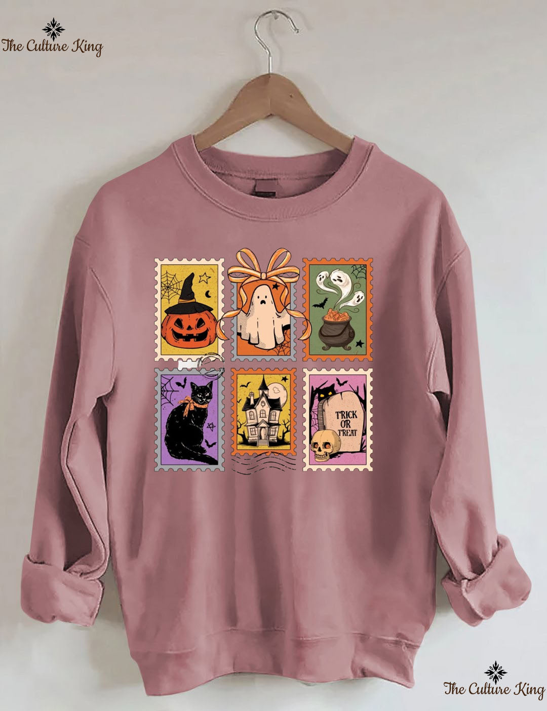 Retro Halloween Cat Ghost Sweatshirt
