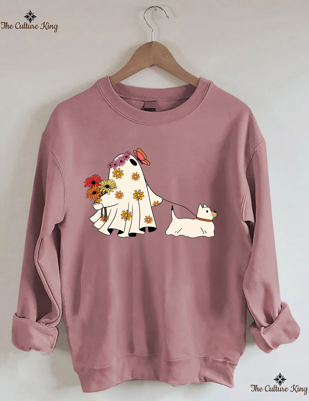 Ghost Walking Dog Halloween Sweatshirt