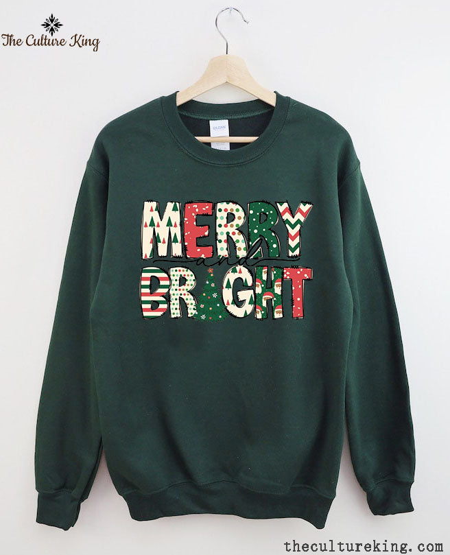 Merry and Bright , Christmas Sweatshirt