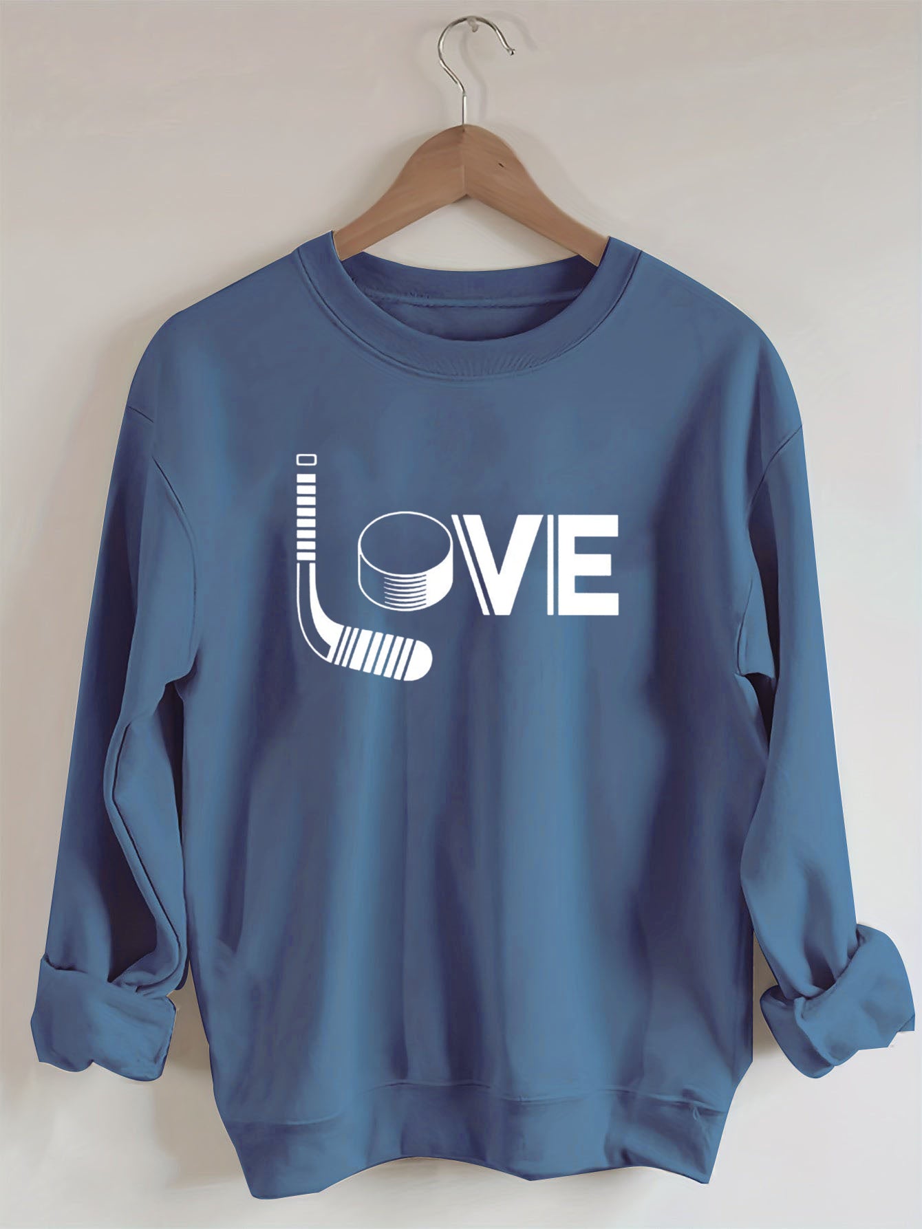 Hockey Love with Stick and Puck Sweatshirt