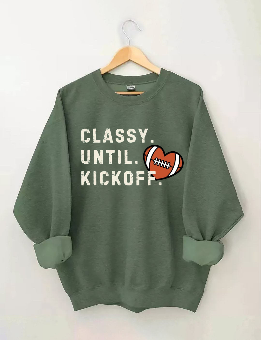 Classy Until Kick Off, Football Game Day Sweatshirt