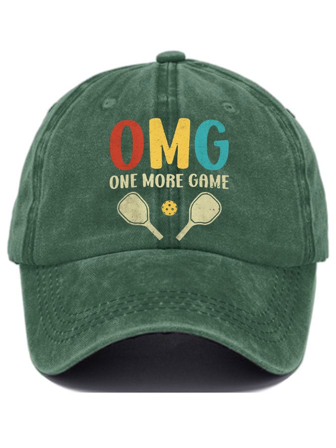 Pickleball enthusiast “OMG-One-more-game” printed hat