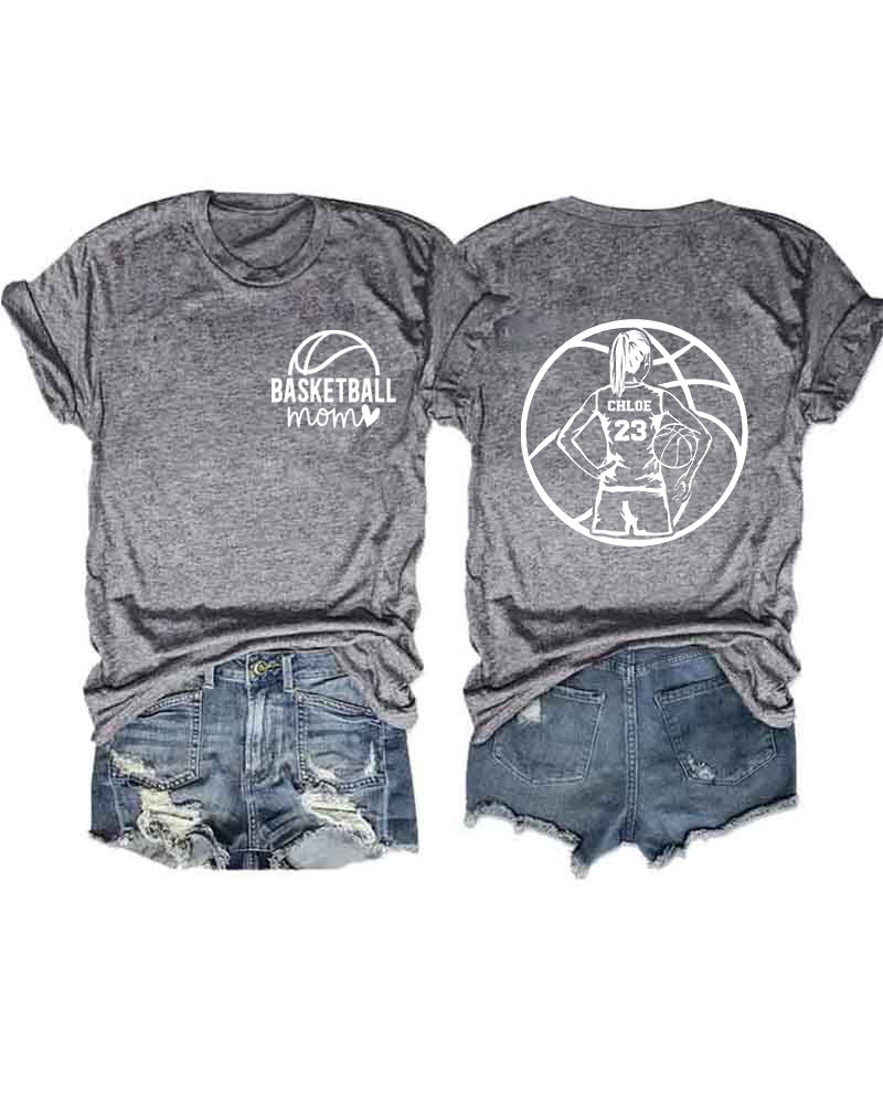 Personalized Basketball Mom T-Shirt