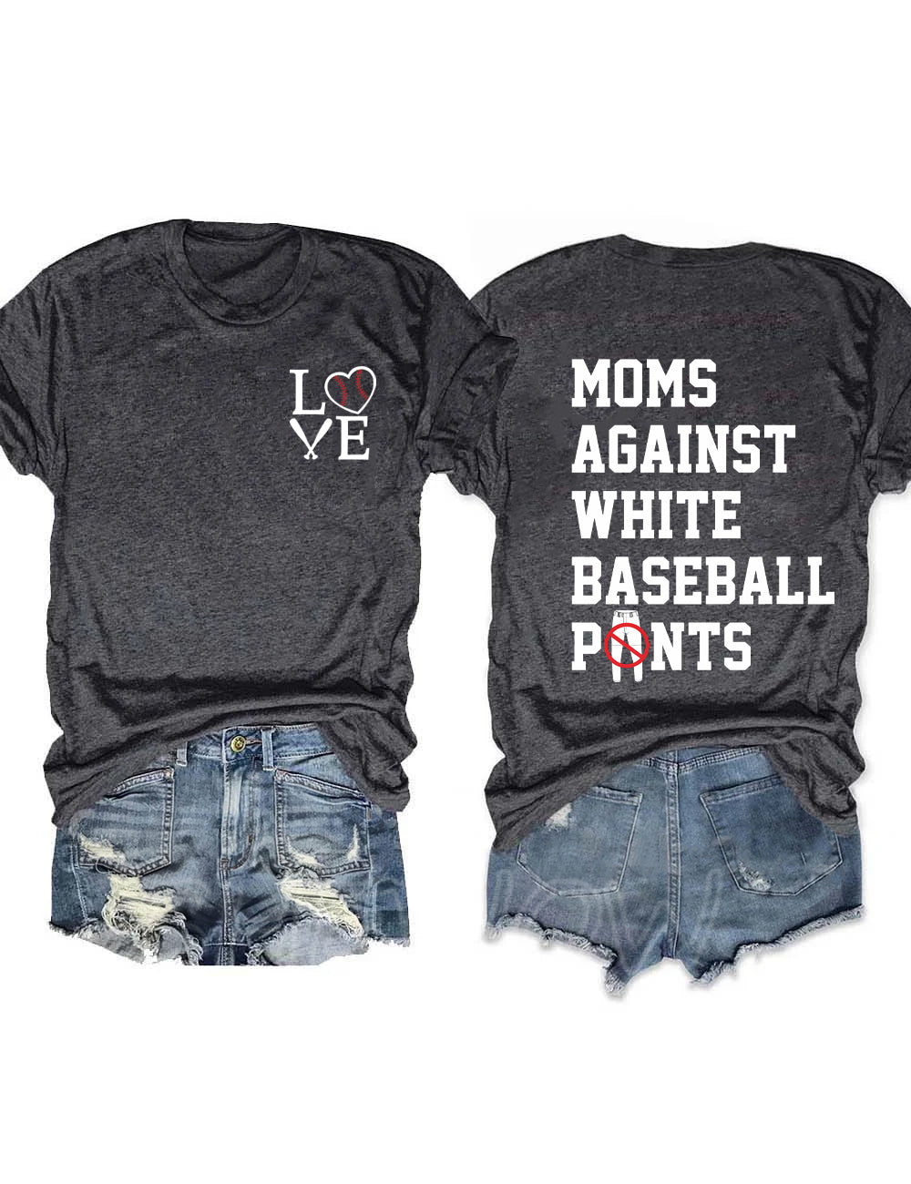 Moms Against White Baseball Pants T-Shirt