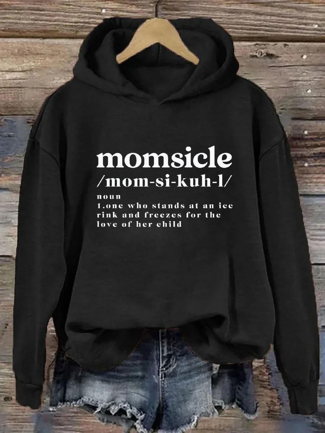 Momsicle Definition Ice Hockey Hoodie