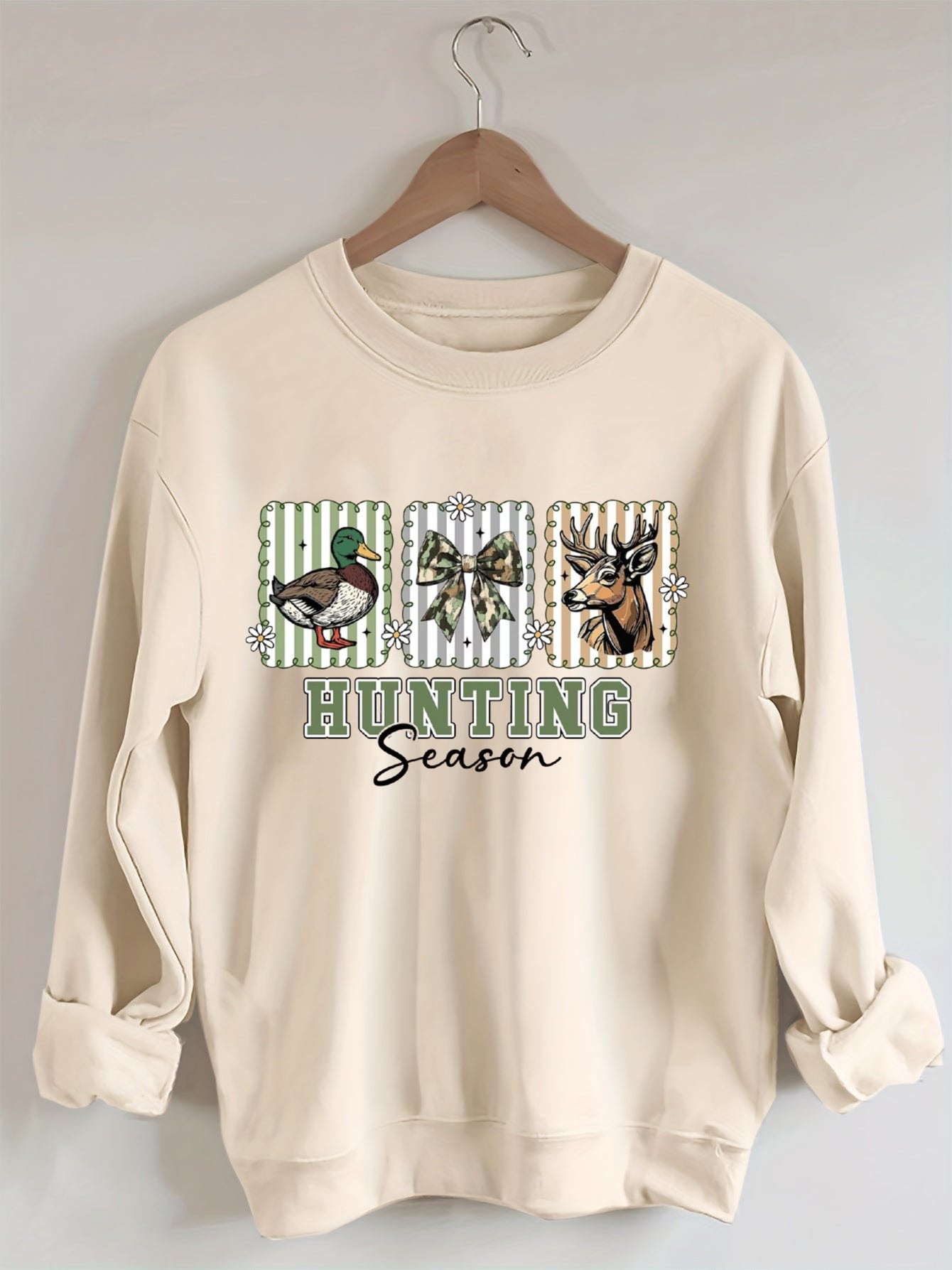 Preppy Camo Bow , Deer Hunting , Duck Hunter Sublimation,Hunting Season Sweatshirt