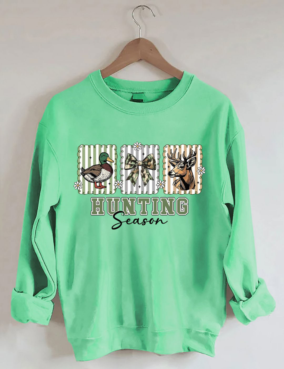 Preppy Camo Bow , Deer Hunting , Duck Hunter Sublimation,Hunting Season Sweatshirt