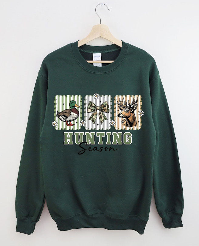 Preppy Camo Bow , Deer Hunting , Duck Hunter Sublimation,Hunting Season Sweatshirt