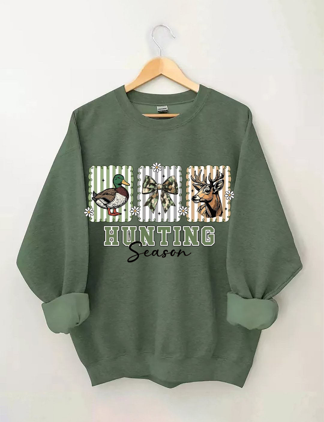 Preppy Camo Bow , Deer Hunting , Duck Hunter Sublimation,Hunting Season Sweatshirt
