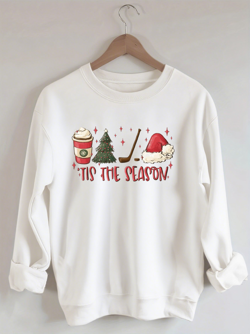 Tis The Season Hockey, Holiday Hockey Christmas Sweatshirt