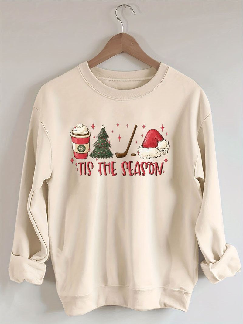 Tis The Season Hockey, Holiday Hockey Christmas Sweatshirt