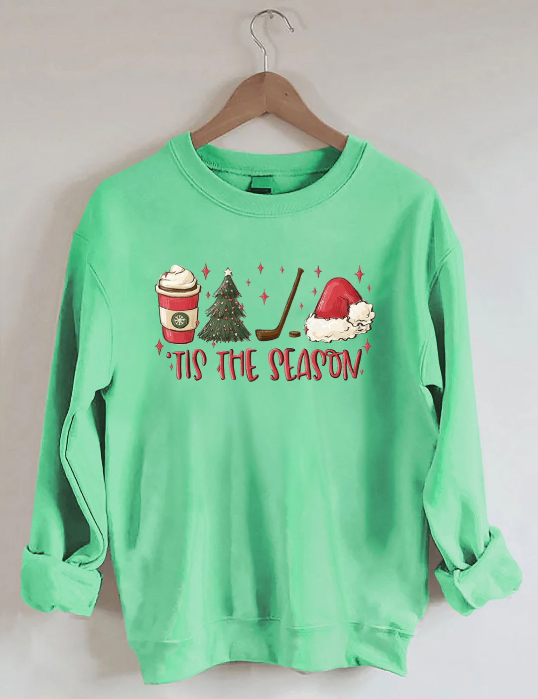 Tis The Season Hockey, Holiday Hockey Christmas Sweatshirt