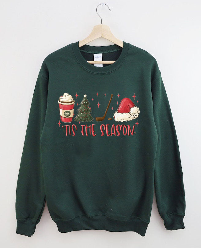 Tis The Season Hockey, Holiday Hockey Christmas Sweatshirt