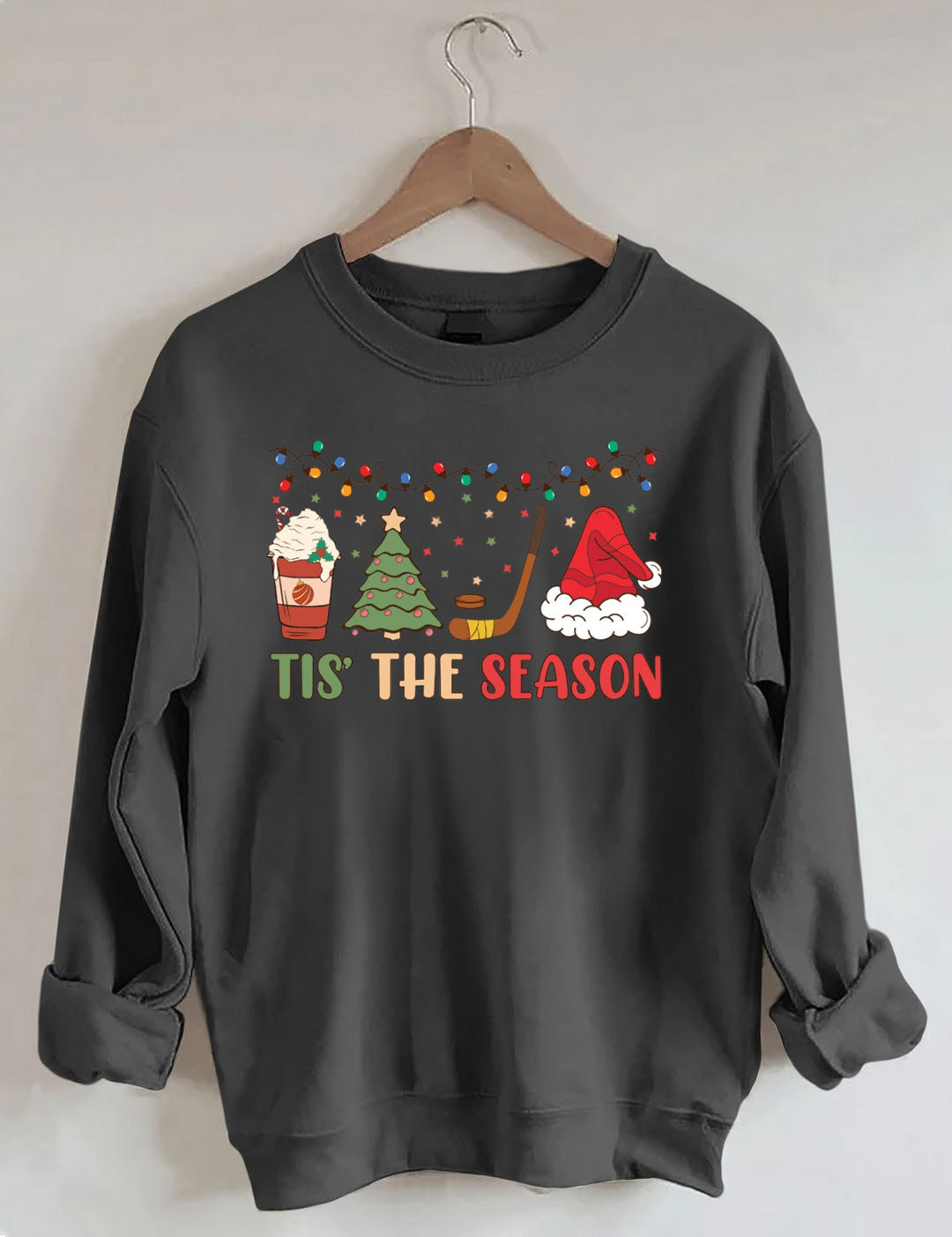 Tis The Season Hockey, Holiday Hockey Christmas Sweatshirt