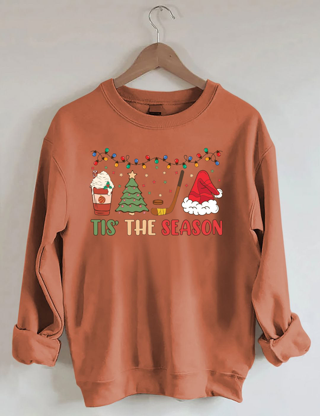 Tis The Season Hockey, Holiday Hockey Christmas Sweatshirt