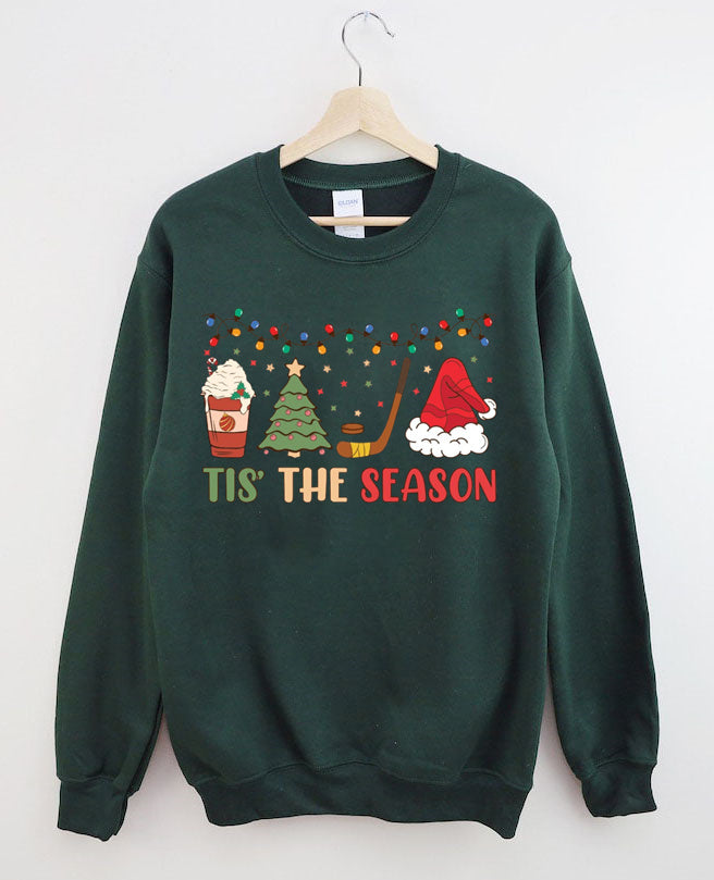 Tis The Season Hockey, Holiday Hockey Christmas Sweatshirt