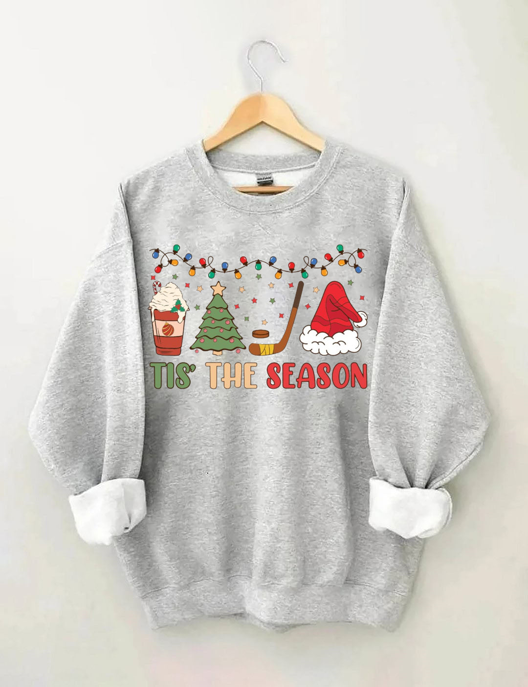 Tis The Season Hockey, Holiday Hockey Christmas Sweatshirt