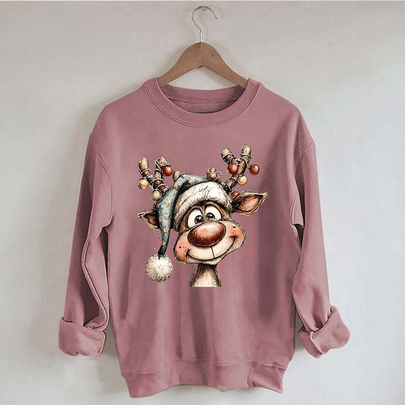Retro Reindeer Merry Christmas Sweatshirt