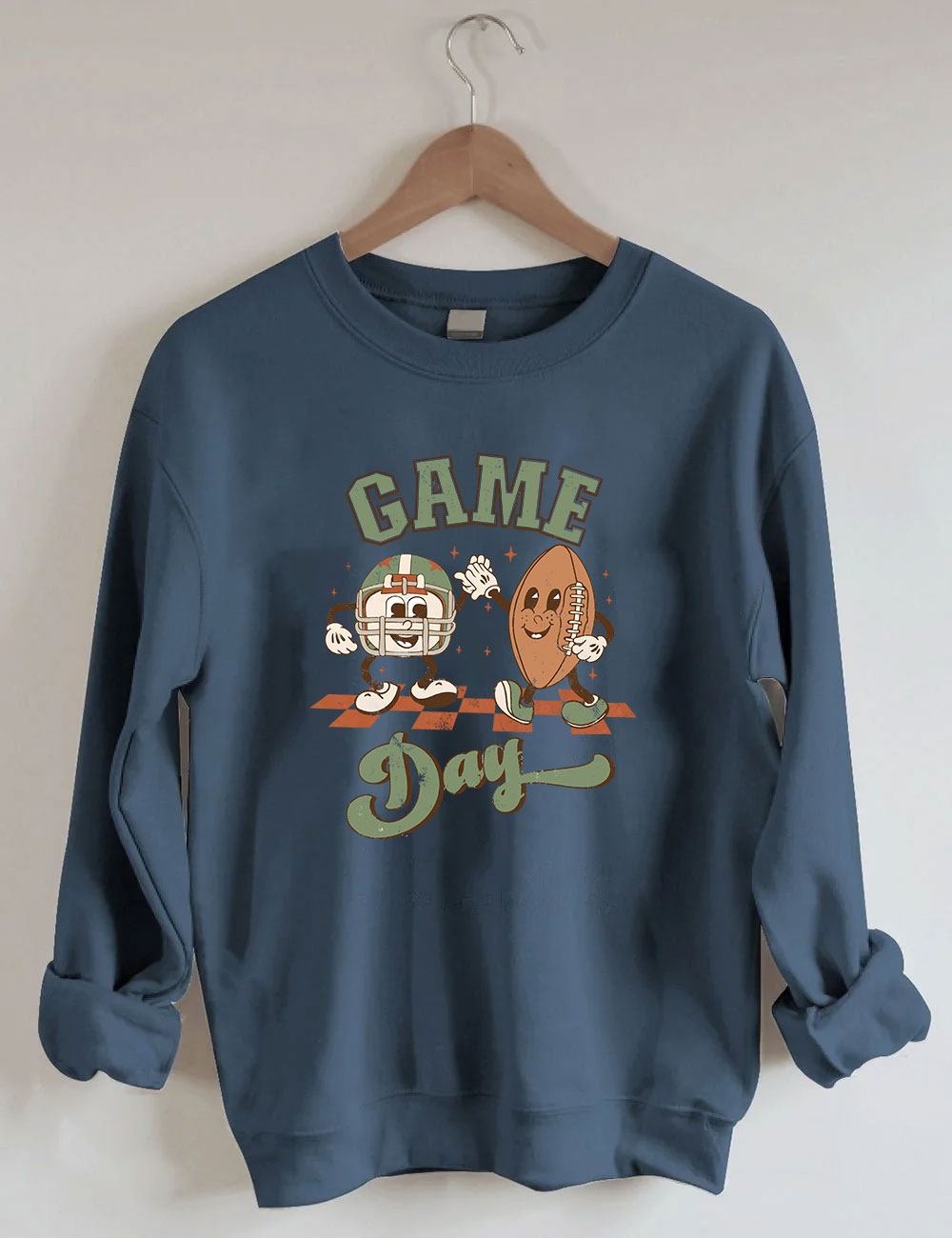 Distressed Retro Game Day Football Sweatshirt