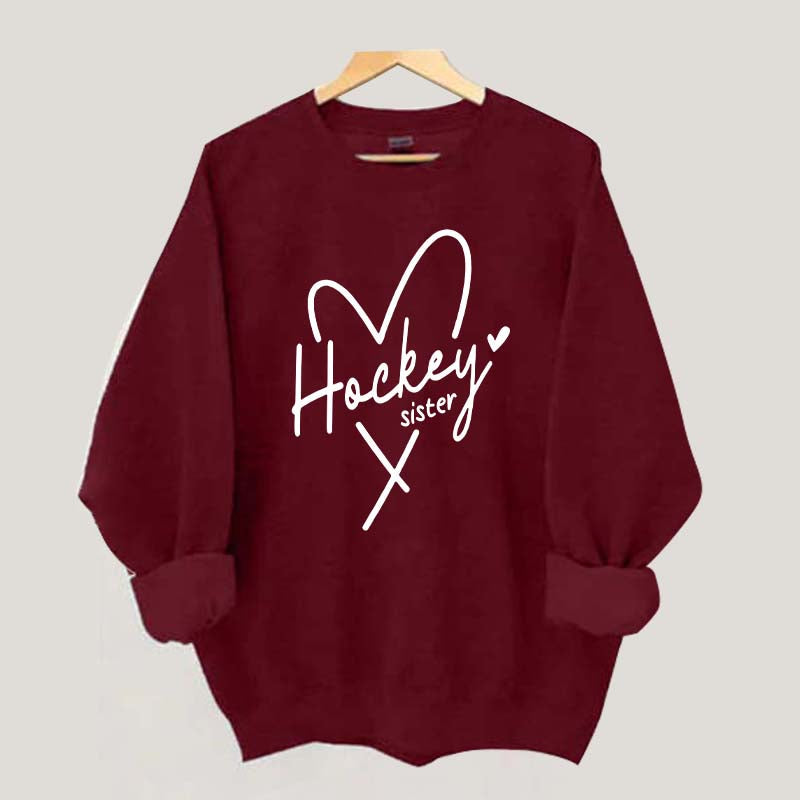 Hockey Sister Heart Sweatshirt