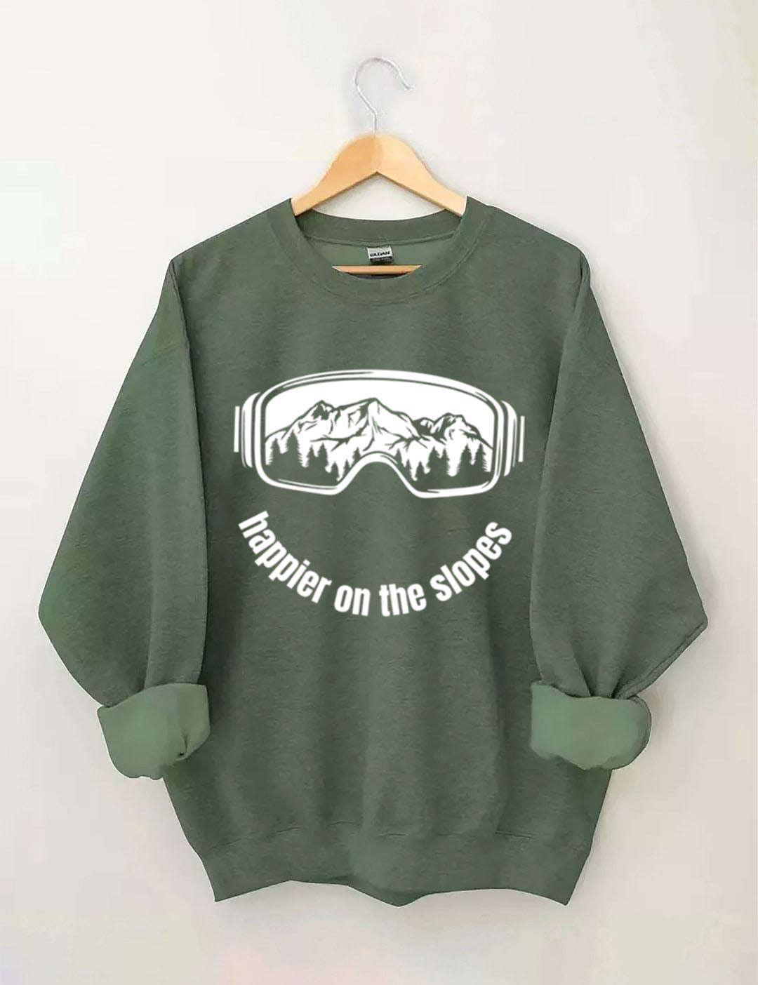 Happier on the Slopes Skiing Sweatshirt